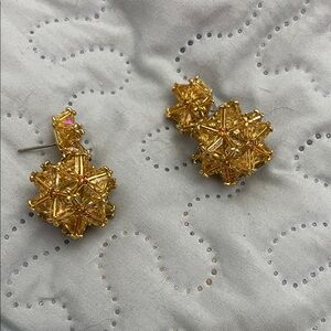 Swarovski Elegant Gold Cluster Earrings